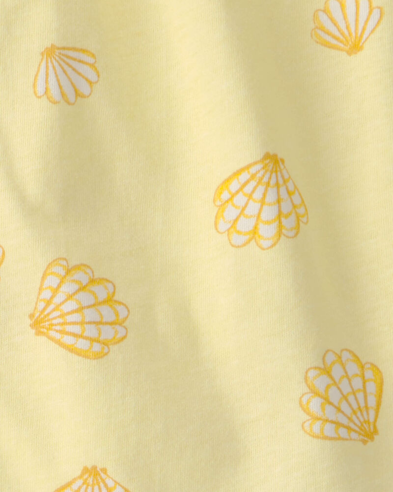 Toddler Girl 2-Piece Shell Top & Short Set - Yellow/White, image 3 of 5 slides