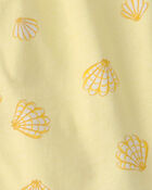 Toddler Girl 2-Piece Shell Top & Short Set - Yellow/White, image 3 of 5 slides