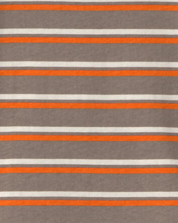 Tout-petit gar&ccedil;on &ndash; T-shirt manches longues &agrave; rayures &ndash; Gris/Orange/Cr&egrave;me, 