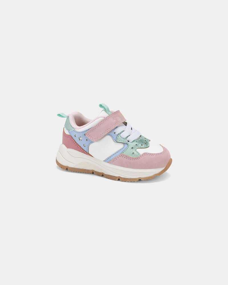 Toddler Girl Colour Block Athletic Shoes- Pink/White, image 7 of 12 slides