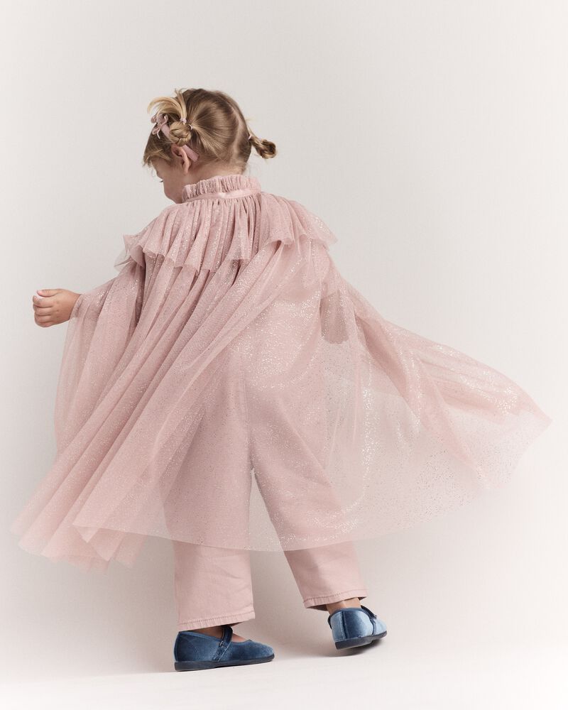Toddler Girl Confetti Dress Up Cape - Light Pink, image 2 of 7 slides