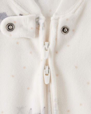 Baby Boy Elephant Fleece Loose Fit Wearable Blanket - Cream, 
