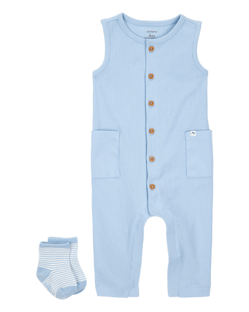 Baby 2-Piece Jumpsuit & Sock Set, 