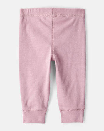 Bébé fille - Emballage de 2 pantalons en coton à enfiler – Bleu, rose, 