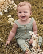 Baby Organic Cotton Gauze Overalls, image 1 of 6 slides