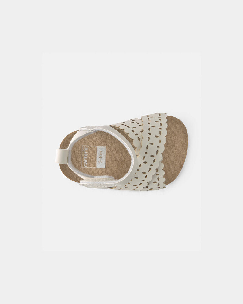 Baby Girl Floral Sandals - White, image 4 of 6 slides