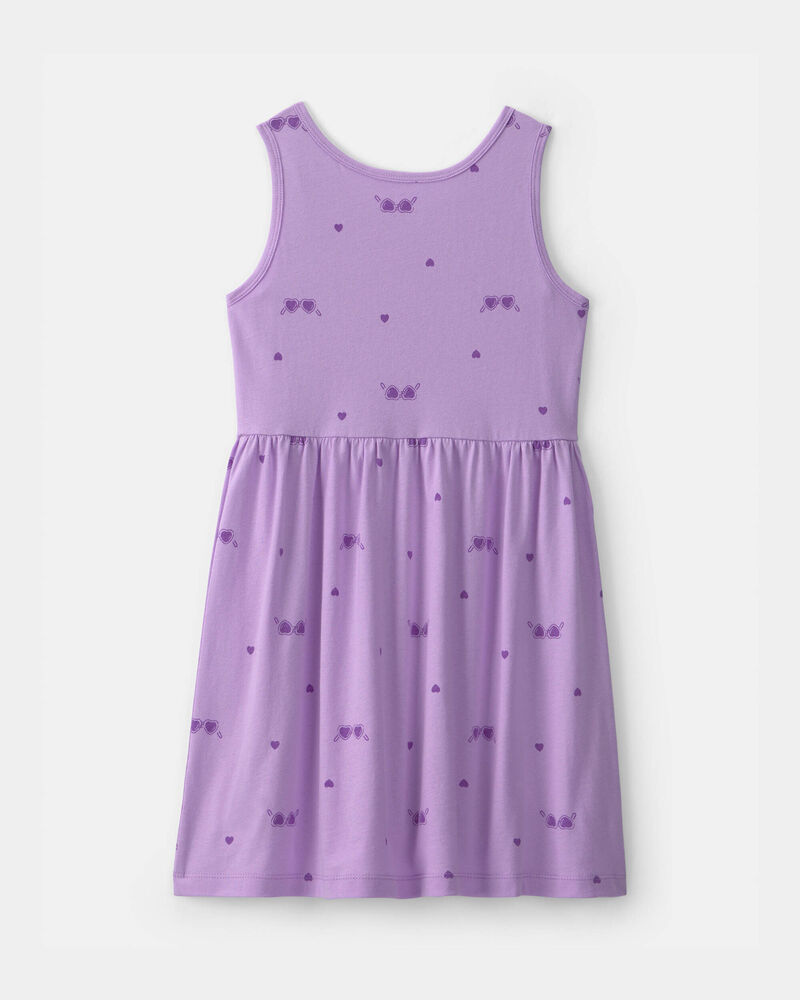 Girls Sunglasses Sleeveless Knit Dress - Purple, image 2 of 4 slides