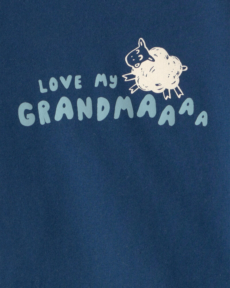 Baby 'Love My Grandma' Sheep Graphic Bodysuit - Blue, image 2 of 3 slides