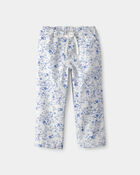 Tout-petit fille - Pantalon &agrave; jambe large, floral - Bleu/Blanc, image 1 sur 3 diapositives