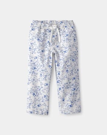 Tout-petit fille - Pantalon &agrave; jambe large, floral - Bleu/Blanc, 