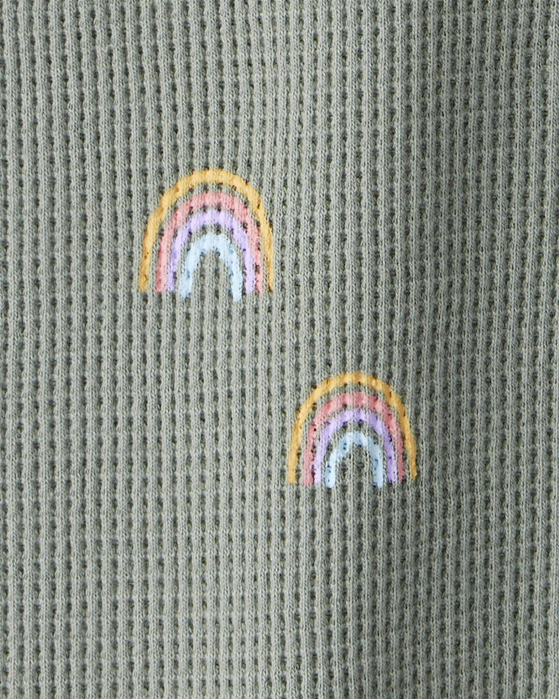 Baby Waffle Knit Sleep & Play Pyjamas in Magical Rainbow Print Made with Organic Cotton, image 3 of 4 slides