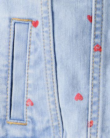 Tout-petit fille - Blouson en denim &agrave; motif coeur - D&eacute;lav&eacute; clair, 