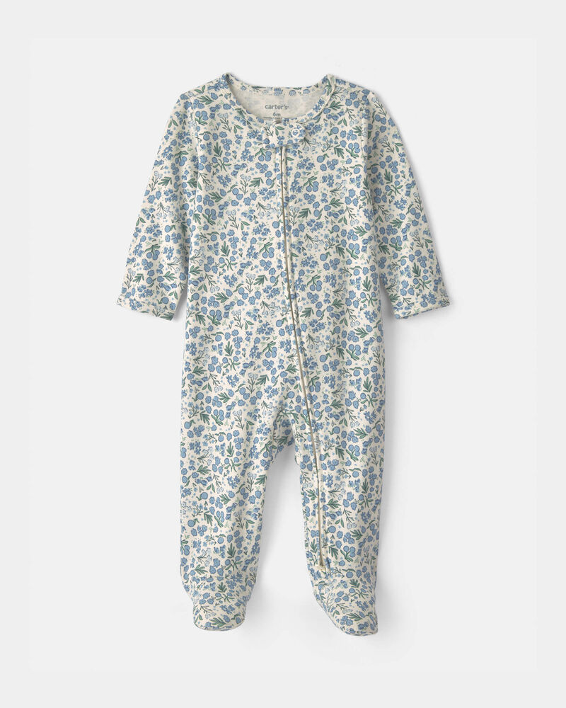 B&eacute;b&eacute; fille - Grenouill&egrave;re ajust&eacute;e &agrave; motif floral, image 1 sur 3 diapositives