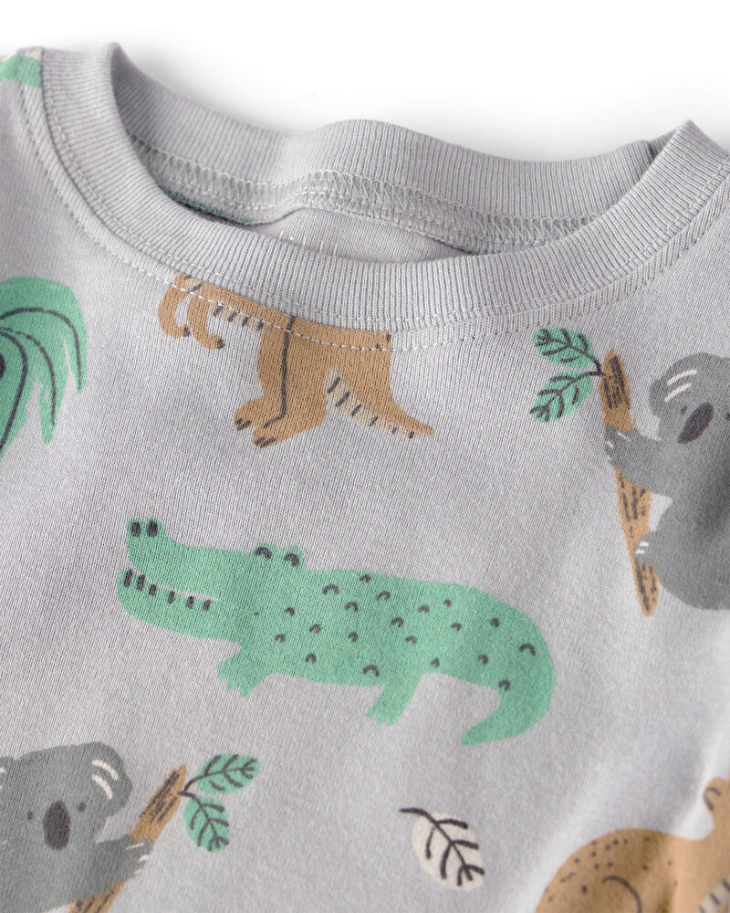 Toddler 2-Piece Organic Cotton Pyjama in Aussie Friends Print, image 2 of 4 slides