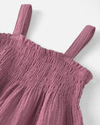 Filles - Robe en gaze &agrave; smocks en coton biologique, image 3 sur 4 diapositives