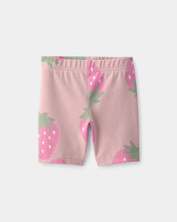 Tout-petit fille - Short de cycliste, fraises - Rose, 