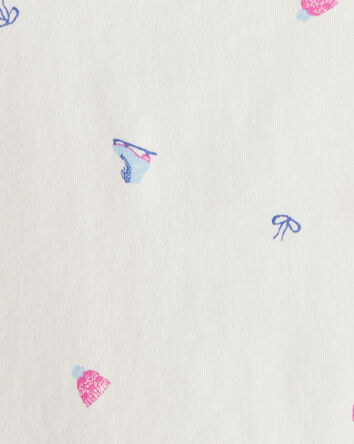 Tout-petit fille - Haut &agrave; manches longues &agrave; imprim&eacute; hivernal - Blanc, 