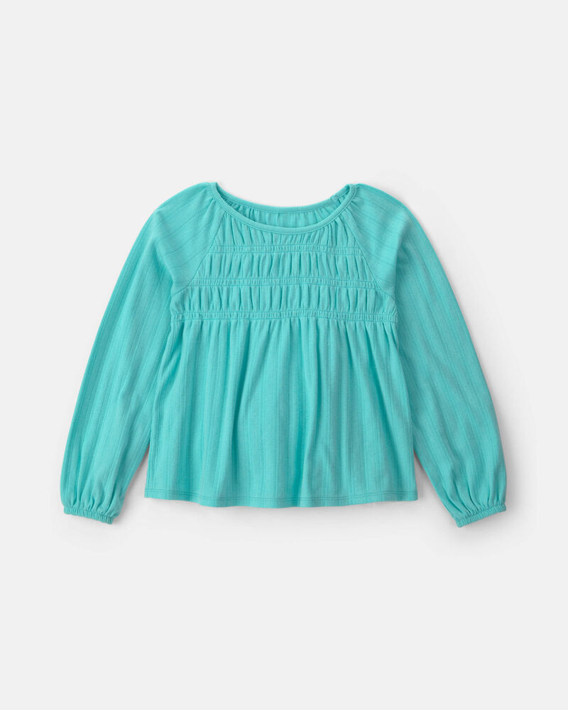 Filles - Haut p&eacute;plum &agrave; manches longues Love &ndash; Turquoise, image 1 sur 2 diapositives