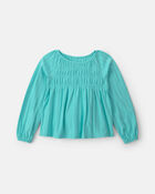 Filles - Haut p&eacute;plum &agrave; manches longues Love &ndash; Turquoise, image 1 sur 2 diapositives