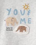 Baby 'Let's Be Friends' Graphic Tee - Grey, image 3 of 4 slides