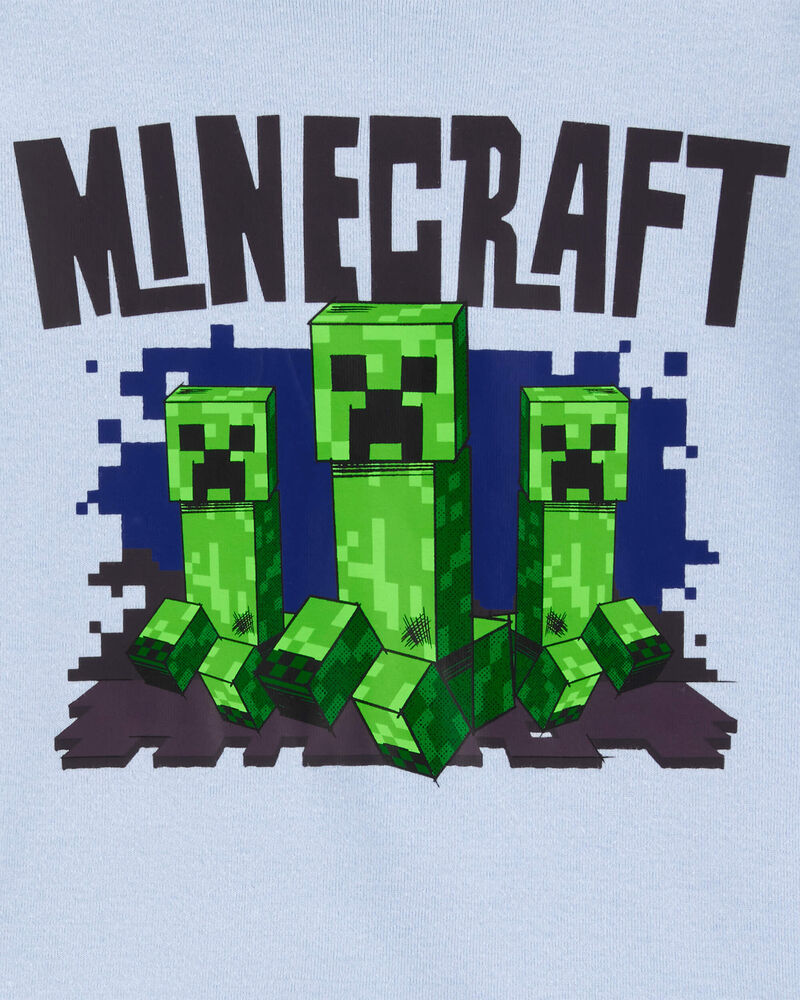 Gar&ccedil;ons - Pyjama 2 pi&egrave;ces en coton ajust&eacute; imprim&eacute; de Minecraft - Bleu, image 2 sur 2 diapositives