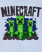 Gar&ccedil;ons - Pyjama 2 pi&egrave;ces en coton ajust&eacute; imprim&eacute; de Minecraft - Bleu, image 2 sur 2 diapositives