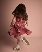 Toddler Girl Ric-Rac Crossover Dress in Snack Print  - Red, image 4 of 6 slides
