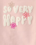 Girls 2-Piece Bunny French Terry Pullover & Skort Set - Pink, image 4 of 5 slides