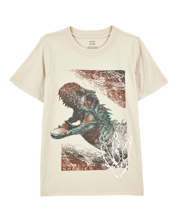 Kid Dinosaur Woven Short-Sleeve Tee - Cream, 