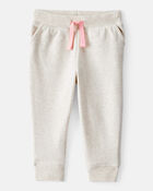 Baby Girl Solid French Terry Drawstring Joggers, image 1 of 4 slides