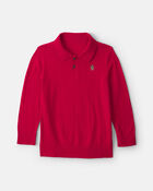 Boys Gingerbread Polo Sweater - Red, image 1 of 3 slides