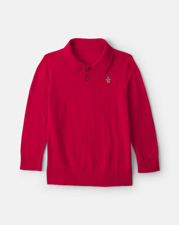 Gar&ccedil;ons - Polo &agrave; motif pain d&rsquo;&eacute;pice &ndash; Rouge, 