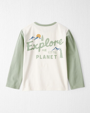 Jeune T-shirt à manches longues en coton biologique Let’s Explore , 