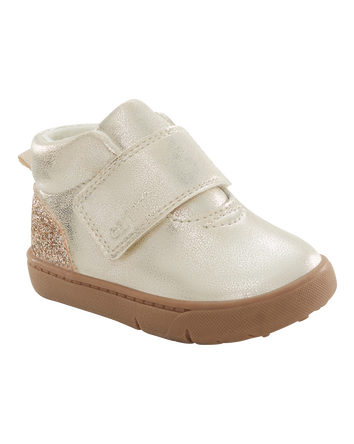 Every Step® First Walker Sparkle High Top Boots - Silver, 