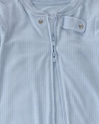 Baby PurelySoft 2-Way Zip 1-Piece Pajama - Blue, image 3 of 7 slides