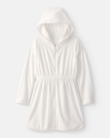 Girls Terry Cover Up - White, 