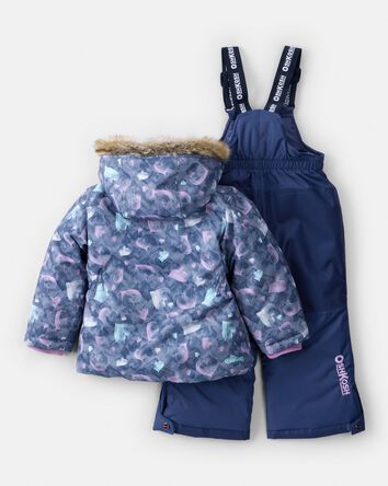Bébé fille - Habit de neige 2 pièces à imprimé cœurs - Rose, 