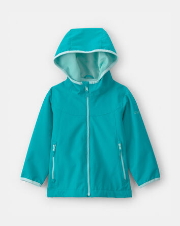 Toddler Girl Solid Midweight Fleece Lined Jacket- Aqua, 