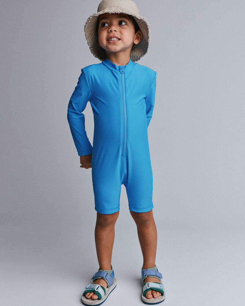 Tout-petit gar&ccedil;on - Maillot dermoprotecteur 1 pi&egrave;ce &agrave; manches longues &laquo;Vitamin Sea&raquo; - Turquoise, image 1 sur 7 diapositives