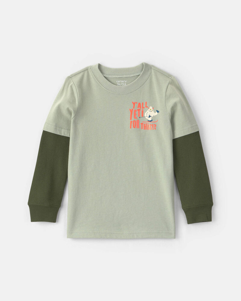Toddler Boy Yeti Long-Sleeve Graphic Tee - Green, image 1 of 5 slides