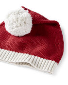 Toddler Organic Cotton Sweater Knit Santa Hat, image 2 of 3 slides