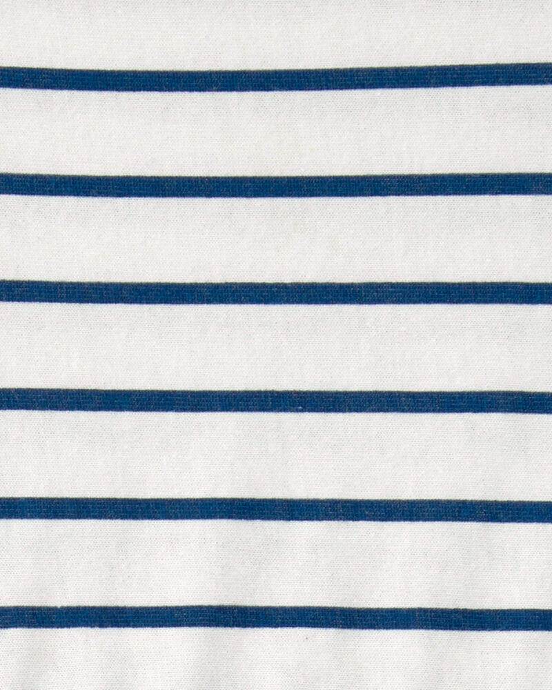 Baby Girl Striped Short-Sleeve Dress - Blue/Ivory, image 3 of 4 slides