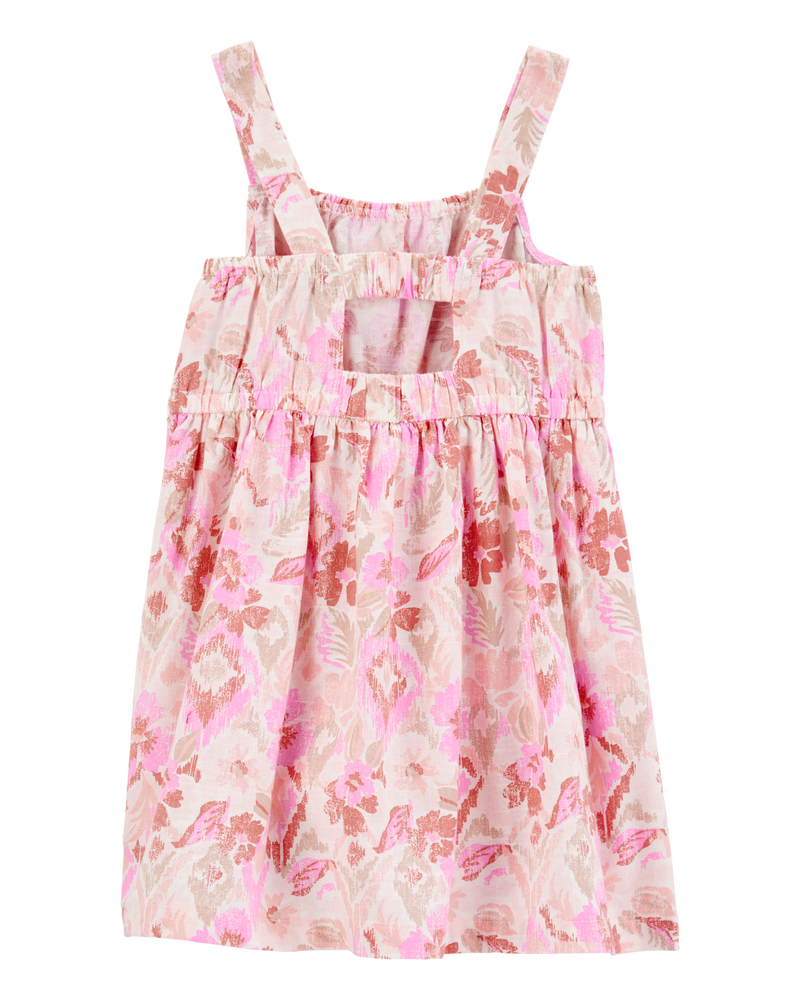 Enfant en bas âge Robe à fleurs - Rose, image 2 sur 4 diapositives