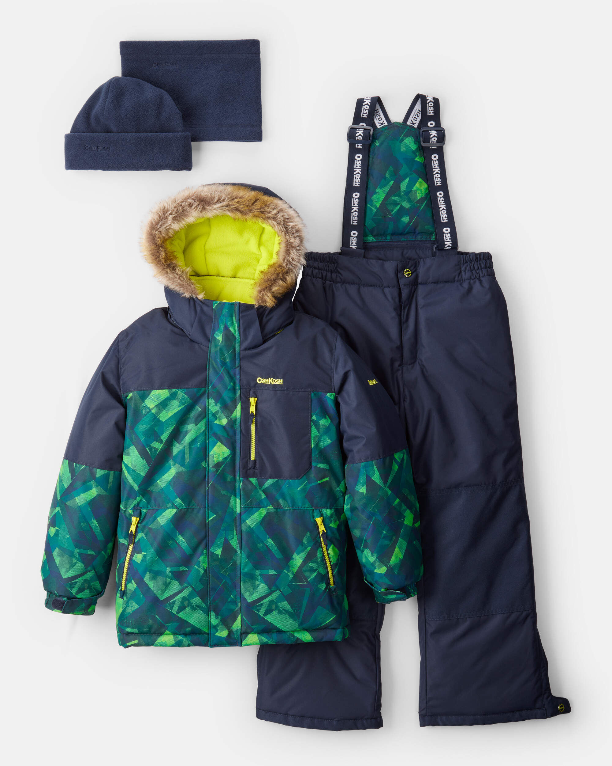 Boys 2-Piece Taslan Snowsuit Set - Green | Carter's Oshkosh Canada