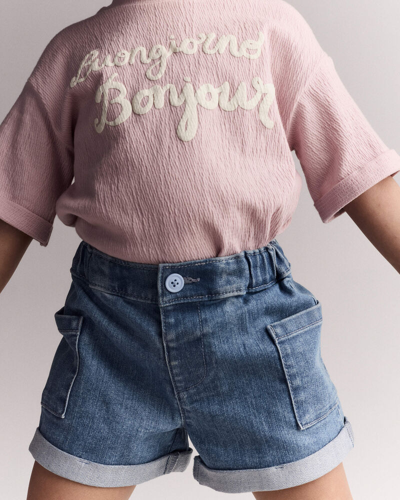 Toddler Girl Mom Short in Denim, image 5 of 7 slides