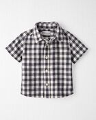 Baby Gingham Button-Front Shirt Made With Linen, image 1 of 4 slides