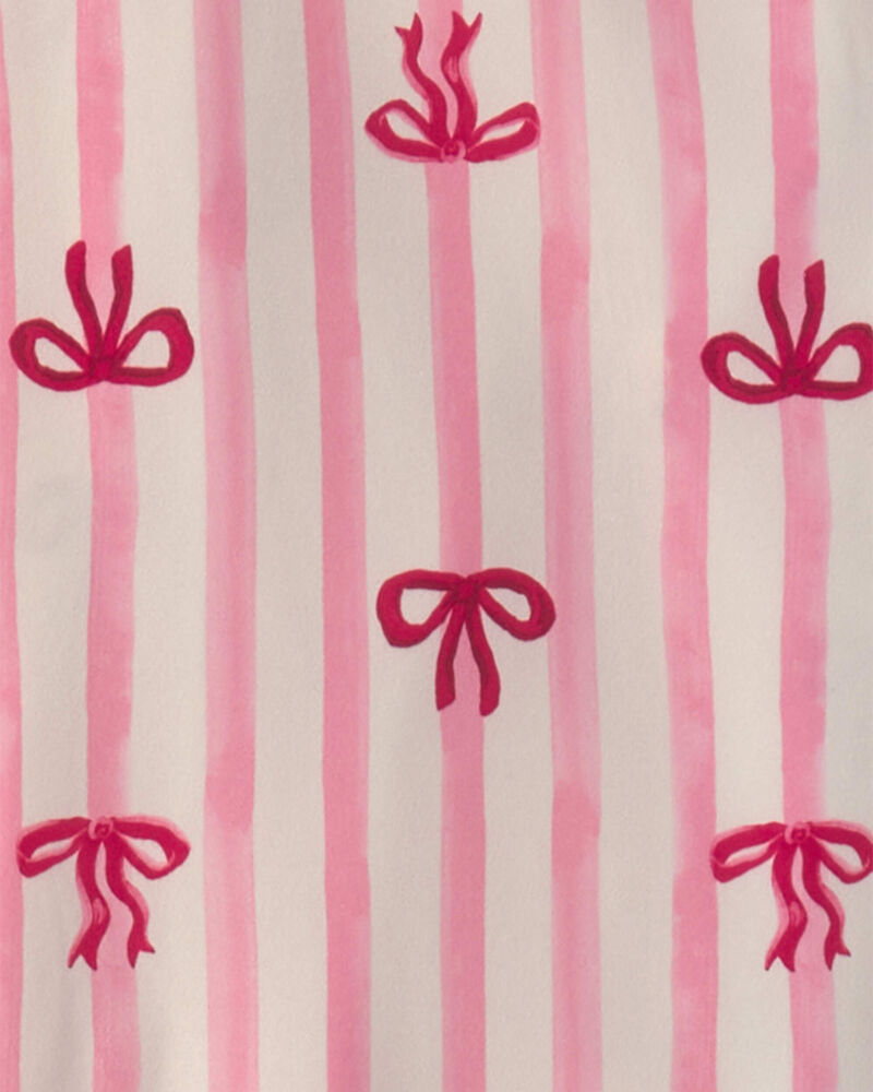 Adult 2-Piece Bows Loose Fit Pyjama Set - Pink, image 2 of 3 slides