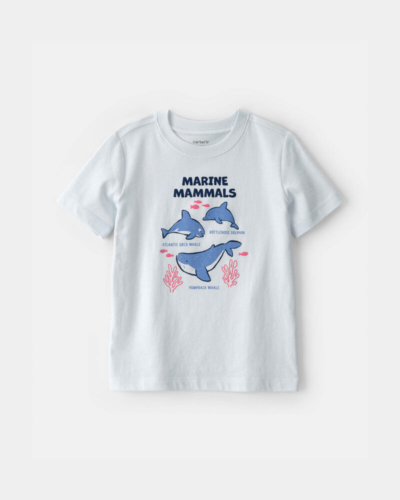 Toddler Dolphin Graphic Tee - Blue, image 1 of 3 slides