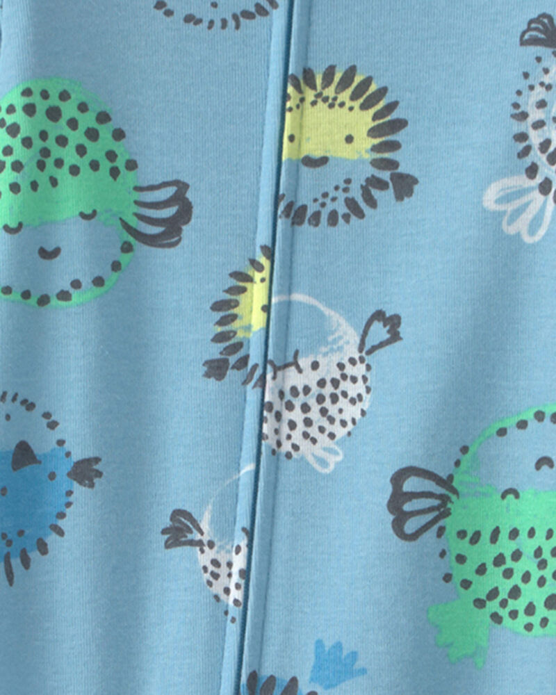 B&eacute;b&eacute; gar&ccedil;on - Pyjama 1 pi&egrave;ce en 100 % coton &agrave; motif poisson-globe, image 3 sur 3 diapositives