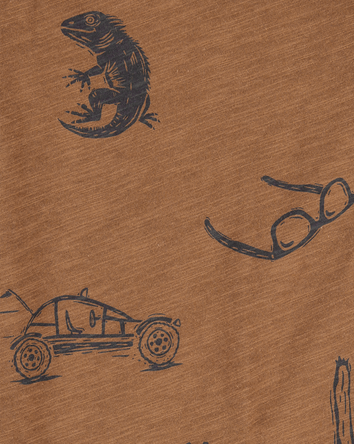 Toddler Desert Print Henley - Brown, 
